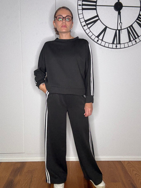 COORDINATO TUTA MODELLO ADIDAS NERO RIGA BIANCA