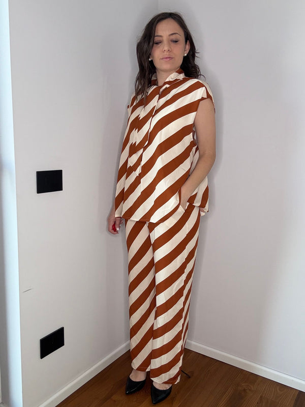 COORDINATO "SILLY" RIGA BEIGE/TERRACOTTA