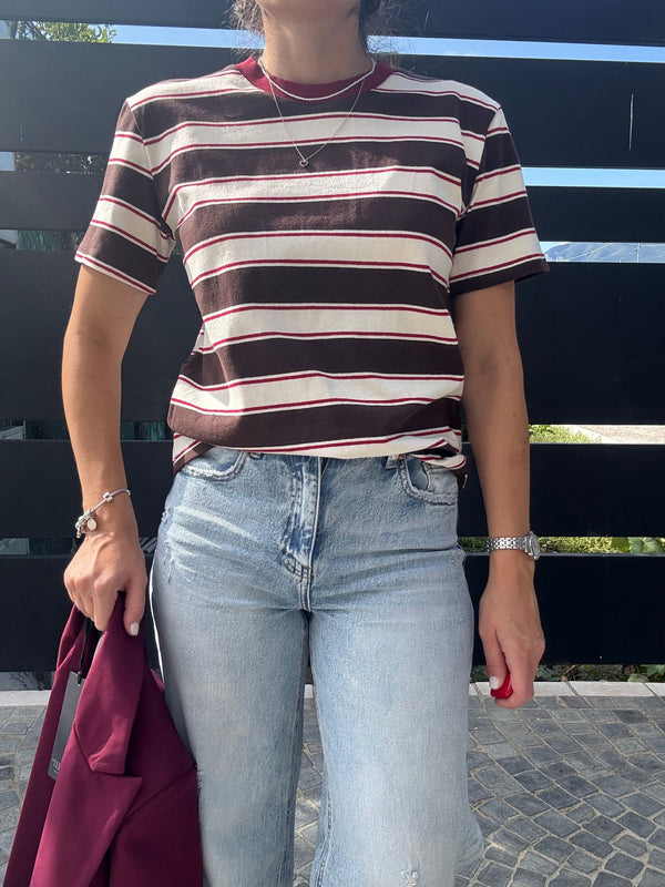 T-SHIRT LUMINA A RIGHE GIROCOLLO