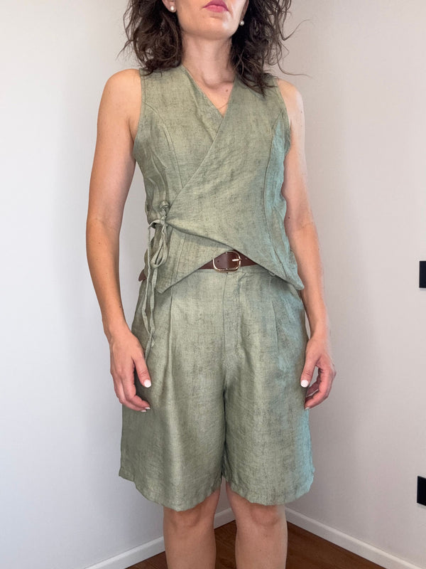 COORDINATO CON GILET CON LACCETTO VERDE