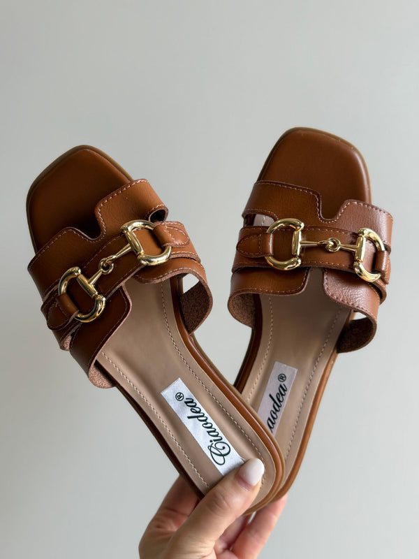 PANTOFOLA MODELLO GUCCI CAMEL