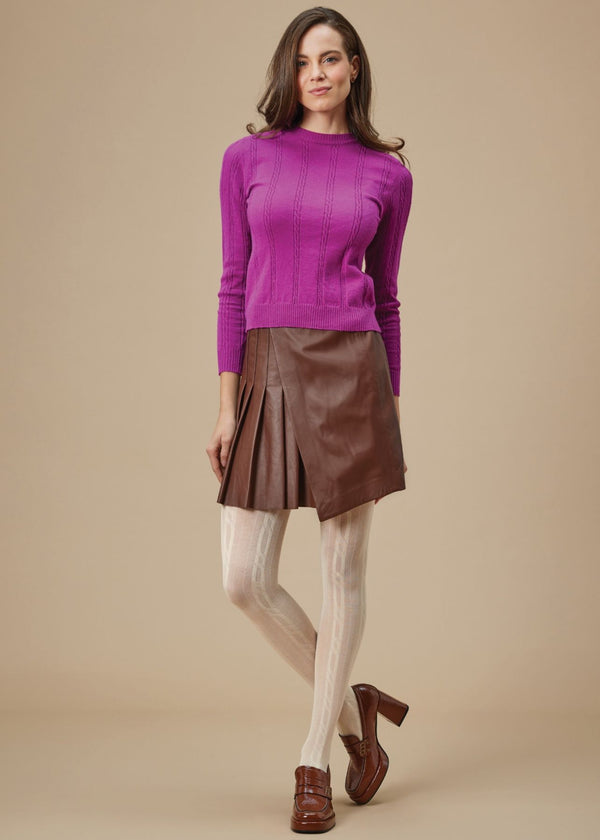 LEGAME COLLANT MODA Collant moda con viscosa e cashmere con motivo di trecce in 
rilievo