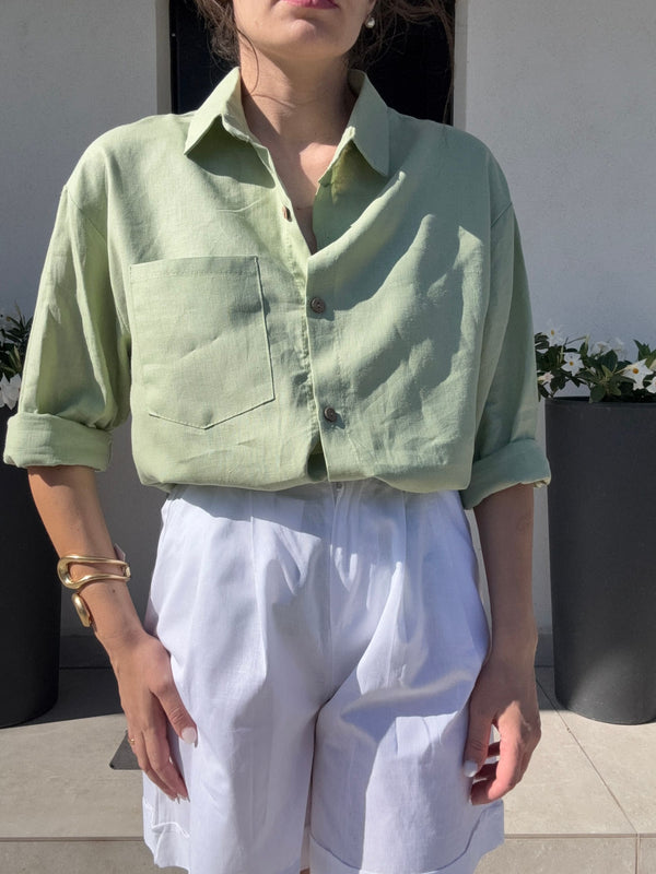 CAMICIA IN SIMLINO OVER VERDE