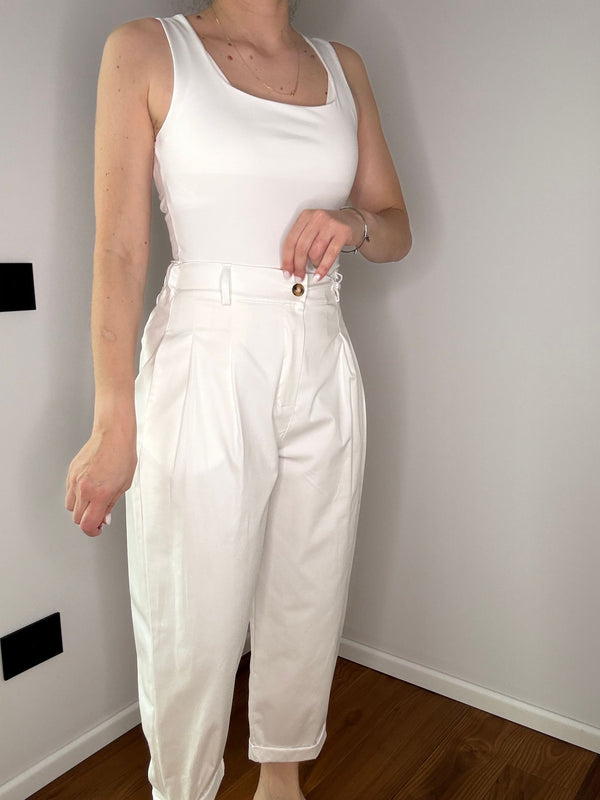 PANTALONE BALLON "BODINERO" BIANCO