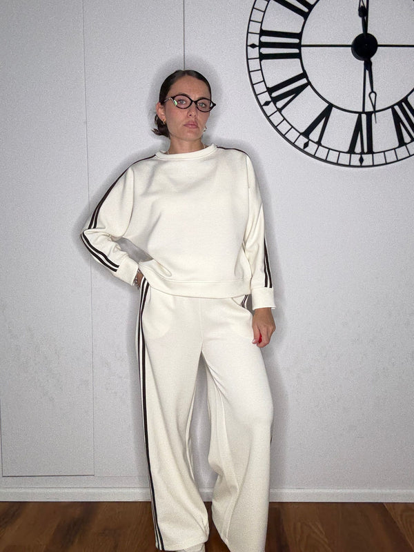 COORDINATO "MODELLO ADIDAS" PANNA RIGA MARRONE