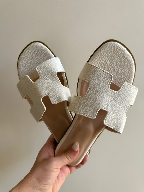 PANTOFOLA HERMèS BIANCA