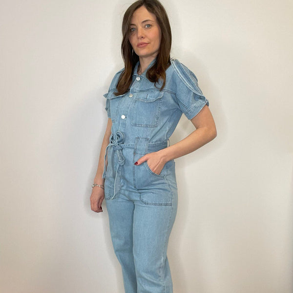 TUTA "DENIM" CON CINTURA