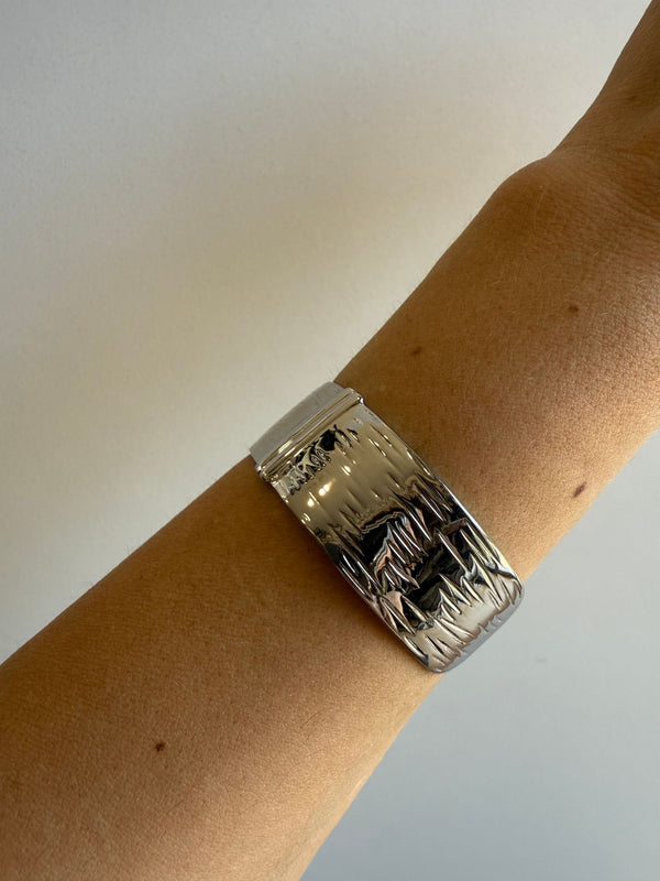 BRACCIALE RIGIDO "PINAMOSS" ARGENTO